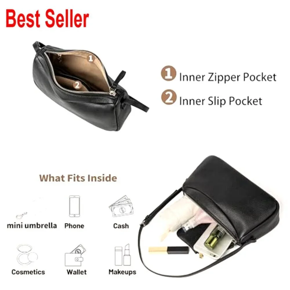 Small Leather Hobo Tote Purse, Mini Shoulder Bag Crossbody Handbag